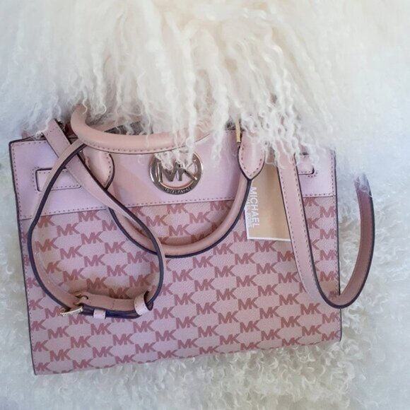 NWT MICHAEL Michael Kors Reagan blossom pink medium satchel - Picture 5 of 8